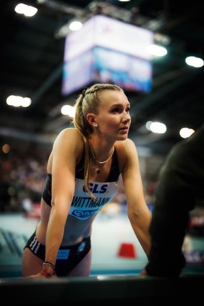 Kira Wittmann (Hannover 96) am 17.02.2024 während den 71. Deutschen Leichtathletik-Hallenmeisterschaften in der QUARTERBACK Immobilien ARENA in Leipzig