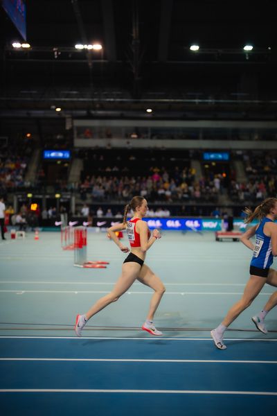 Nele Heymann (TuS Haren) im 3000m Finale der Frauen am 17.02.2024 während den 71. Deutschen Leichtathletik-Hallenmeisterschaften in der QUARTERBACK Immobilien ARENA in Leipzig