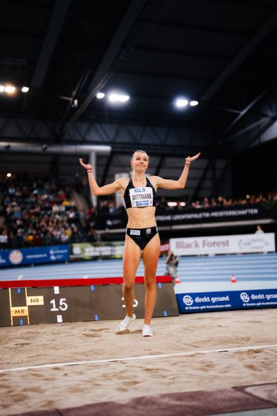 Kira Wittmann (Hannover 96) am 17.02.2024 während den 71. Deutschen Leichtathletik-Hallenmeisterschaften in der QUARTERBACK Immobilien ARENA in Leipzig