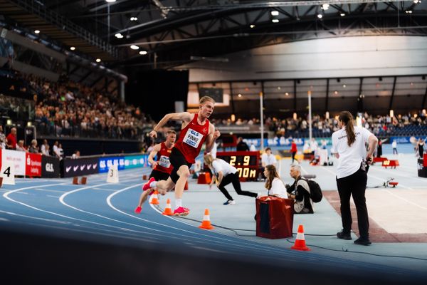 Thorben Finke (SV Sigiltra Sögel) am 18.02.2024 während den 71. Deutschen Leichtathletik-Hallenmeisterschaften in der QUARTERBACK Immobilien ARENA in Leipzig