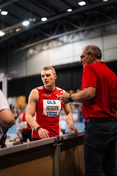 Luka Herden (LG Brillux Münster) am 18.02.2024 während den 71. Deutschen Leichtathletik-Hallenmeisterschaften in der QUARTERBACK Immobilien ARENA in Leipzig