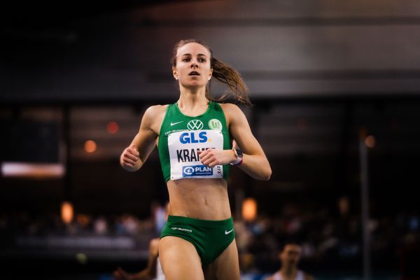 Pernilla Kramer (VfL Wolfsburg) am 18.02.2024 während den 71. Deutschen Leichtathletik-Hallenmeisterschaften in der QUARTERBACK Immobilien ARENA in Leipzig