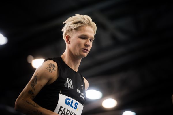 Robert Farken (SC DHfK Leipzig e.V.) am 18.02.2024 während den 71. Deutschen Leichtathletik-Hallenmeisterschaften in der QUARTERBACK Immobilien ARENA in Leipzig