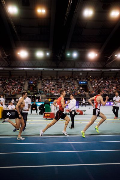 Artur Beimler (Braunschweiger Laufclub), Marco Sietmann (LG Brillux Münster) am 18.02.2024 während den 71. Deutschen Leichtathletik-Hallenmeisterschaften in der QUARTERBACK Immobilien ARENA in Leipzig