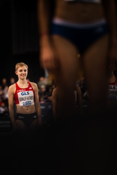 Kerstin Schulze Kalthoff (LG Brillux Münster) am 18.02.2024 während den 71. Deutschen Leichtathletik-Hallenmeisterschaften in der QUARTERBACK Immobilien ARENA in Leipzig