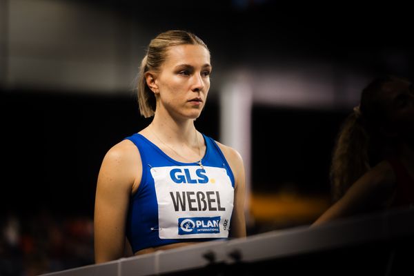 Nele Weßel (TV Waldstraße Wiesbaden) am 18.02.2024 während den 71. Deutschen Leichtathletik-Hallenmeisterschaften in der QUARTERBACK Immobilien ARENA in Leipzig