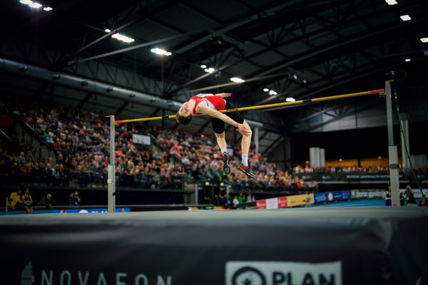 Alexander Bai (MTV Hanstedt) am 18.02.2024 während den 71. Deutschen Leichtathletik-Hallenmeisterschaften in der QUARTERBACK Immobilien ARENA in Leipzig