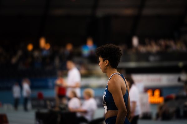 Malaika Mihambo (LG Kurpfalz) im Weitsprung am 18.02.2024 während den 71. Deutschen Leichtathletik-Hallenmeisterschaften in der QUARTERBACK Immobilien ARENA in Leipzig