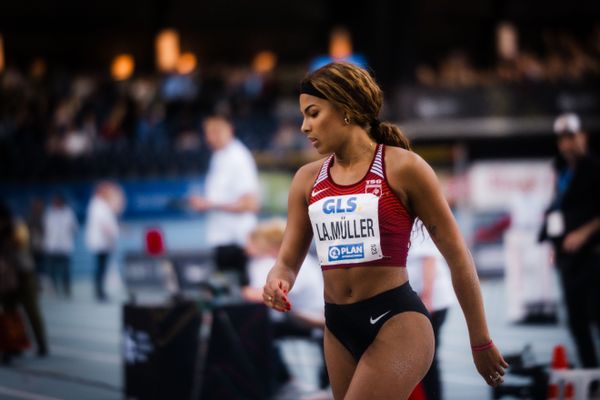 Laura Raquel Müller (Unterländer LG) am 18.02.2024 während den 71. Deutschen Leichtathletik-Hallenmeisterschaften in der QUARTERBACK Immobilien ARENA in Leipzig