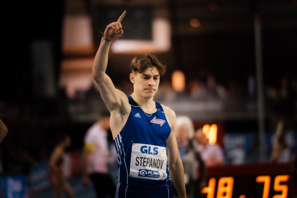 Alexander Stepanov (VfL Sindelfingen) am 18.02.2024 während den 71. Deutschen Leichtathletik-Hallenmeisterschaften in der QUARTERBACK Immobilien ARENA in Leipzig