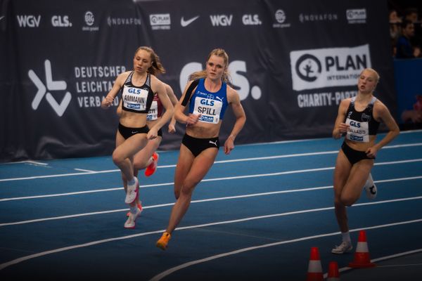 Tanja Spill (LAV Bayer Uerdingen/Dormagen) am 18.02.2024 während den 71. Deutschen Leichtathletik-Hallenmeisterschaften in der QUARTERBACK Immobilien ARENA in Leipzig