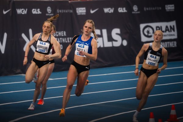 Tanja Spill (LAV Bayer Uerdingen/Dormagen) am 18.02.2024 während den 71. Deutschen Leichtathletik-Hallenmeisterschaften in der QUARTERBACK Immobilien ARENA in Leipzig