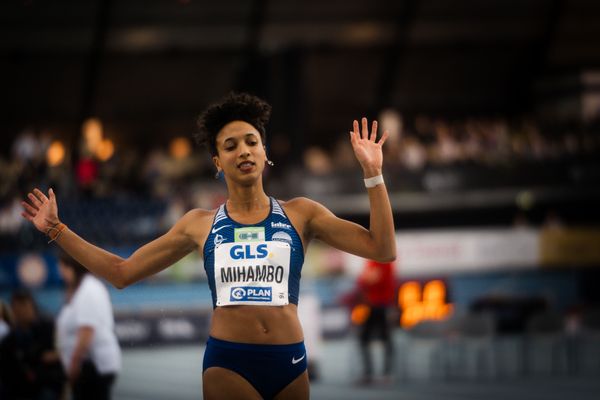 Malaika Mihambo (LG Kurpfalz) am 18.02.2024 während den 71. Deutschen Leichtathletik-Hallenmeisterschaften in der QUARTERBACK Immobilien ARENA in Leipzig