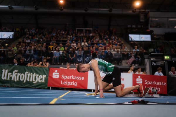 Max Husemann (Eintracht Hildesheim) am 18.02.2024 während den 71. Deutschen Leichtathletik-Hallenmeisterschaften in der QUARTERBACK Immobilien ARENA in Leipzig