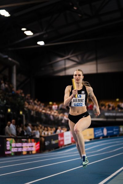 Michelle Aulbert (Hannover 96) am 18.02.2024 während den 71. Deutschen Leichtathletik-Hallenmeisterschaften in der QUARTERBACK Immobilien ARENA in Leipzig