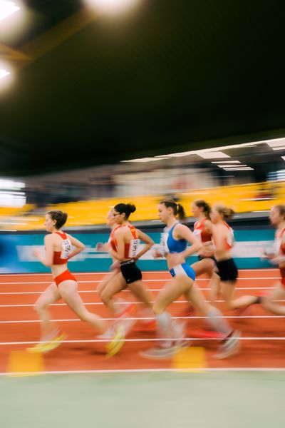 Anna Malena Wolff López (Braunschweiger Laufclub) waehrend der 55. Deutsche Jugend-Hallenmeisterschaften U20 am 24.02.2024 in der Helmut-Körnig-Halle in Dortmund