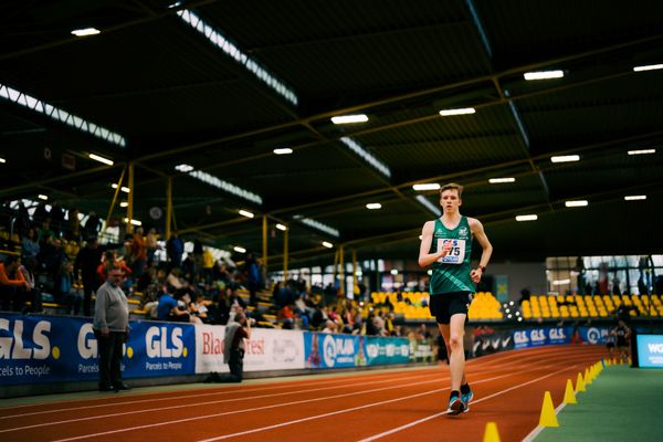 Nick Joel Richardt (SV Halle) waehrend der 55. Deutsche Jugend-Hallenmeisterschaften U20 am 24.02.2024 in der Helmut-Körnig-Halle in Dortmund