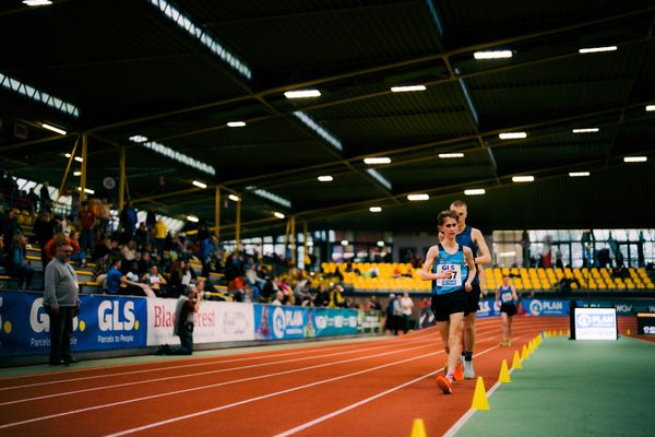 Matti Schmidt (Erfurter LAC) waehrend der 55. Deutsche Jugend-Hallenmeisterschaften U20 am 24.02.2024 in der Helmut-Körnig-Halle in Dortmund