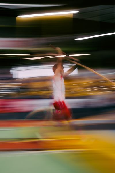 Stabhochsprung waehrend der 55. Deutsche Jugend-Hallenmeisterschaften U20 am 24.02.2024 in der Helmut-Körnig-Halle in Dortmund