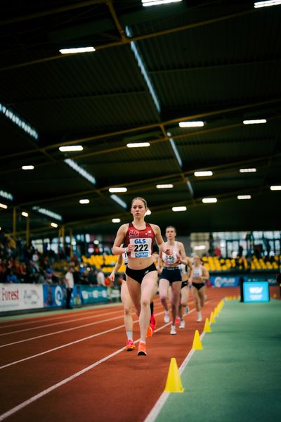 Jana Marie Becker (Königsteiner LV) waehrend der 55. Deutsche Jugend-Hallenmeisterschaften U20 am 24.02.2024 in der Helmut-Körnig-Halle in Dortmund