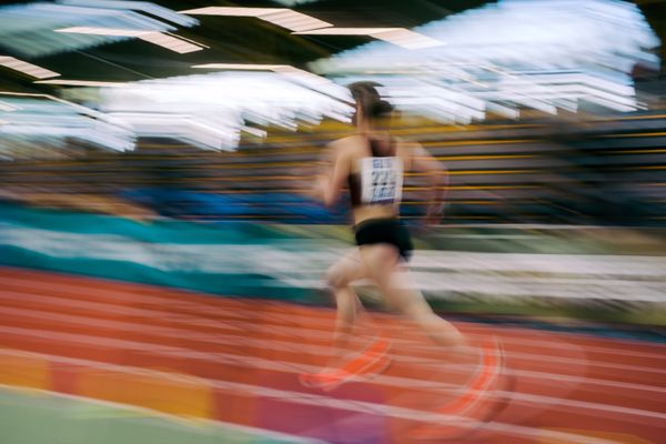 Jana Marie Becker (Königsteiner LV) waehrend der 55. Deutsche Jugend-Hallenmeisterschaften U20 am 24.02.2024 in der Helmut-Körnig-Halle in Dortmund