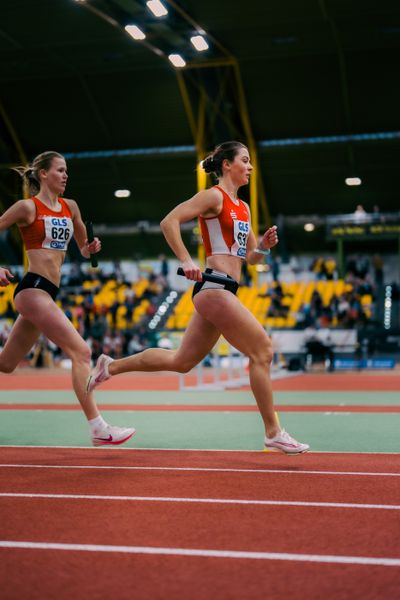 Carolin Bothe (LG Olympia Dortmund) waehrend der 55. Deutsche Jugend-Hallenmeisterschaften U20 am 24.02.2024 in der Helmut-Körnig-Halle in Dortmund