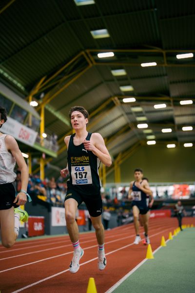 Moritz Gutowski (LG Stadtwerke München) waehrend der 55. Deutsche Jugend-Hallenmeisterschaften U20 am 25.02.2024 in der Helmut-Körnig-Halle in Dortmund