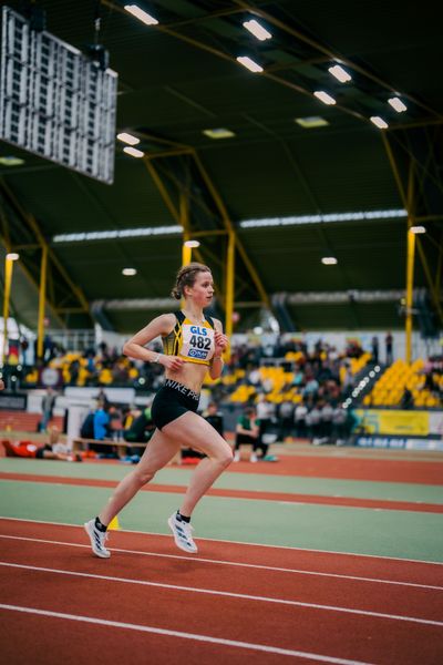 Adia Budde (TSV Altenholz) waehrend der 55. Deutsche Jugend-Hallenmeisterschaften U20 am 25.02.2024 in der Helmut-Körnig-Halle in Dortmund