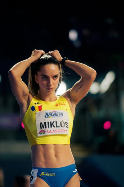 Andrea Miklos (ROU/Romania) im 400m Vorlauf am 01.03.2024 bei den World Athletics Indoor Championships in Glasgow (Schottland / Vereinigtes Königreich)