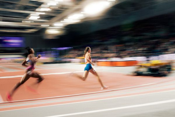 Femke Bol (NED/NEtherlands) im 400m Vorlauf am 01.03.2024 bei den World Athletics Indoor Championships in Glasgow (Schottland / Vereinigtes Königreich)