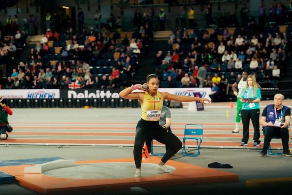 Yemisi Ogunleye (GER/Germany) beim Kugelstoßen am 01.03.2024 bei den World Athletics Indoor Championships in Glasgow (Schottland / Vereinigtes Königreich)