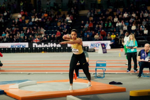 Yemisi Ogunleye (GER/Germany) beim Kugelstoßen am 01.03.2024 bei den World Athletics Indoor Championships in Glasgow (Schottland / Vereinigtes Königreich)