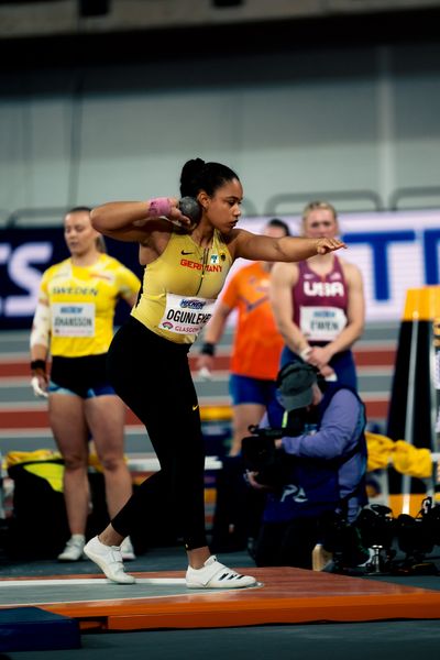 Yemisi Ogunleye (GER/Germany) beim Kugelstoßen am 01.03.2024 bei den World Athletics Indoor Championships in Glasgow (Schottland / Vereinigtes Königreich)