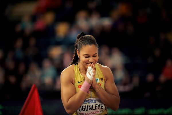 Yemisi Ogunleye (GER/Germany) beim Kugelstoßen am 01.03.2024 bei den World Athletics Indoor Championships in Glasgow (Schottland / Vereinigtes Königreich)