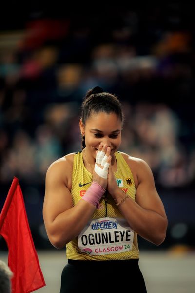 Yemisi Ogunleye (GER/Germany) beim Kugelstoßen am 01.03.2024 bei den World Athletics Indoor Championships in Glasgow (Schottland / Vereinigtes Königreich)