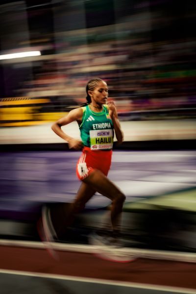 Freweyni Hailu (ETH/Ethiopia) am 01.03.2024 bei den World Athletics Indoor Championships in Glasgow (Schottland / Vereinigtes Königreich)