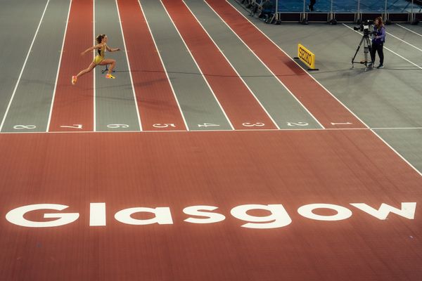 Christina Honsel (GER/Germany) im Hochsprung am 01.03.2024 bei den World Athletics Indoor Championships in Glasgow (Schottland / Vereinigtes Königreich)