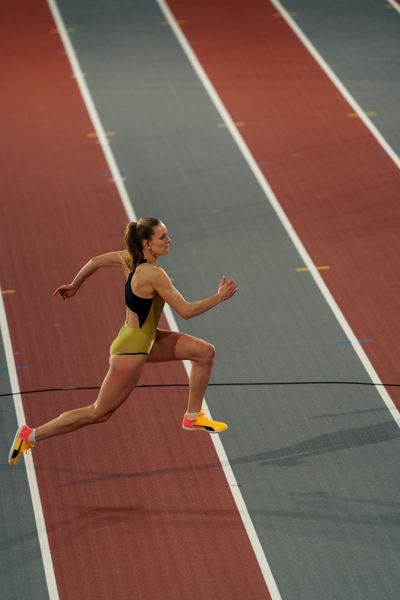 Christina Honsel (GER/Germany) im Hochsprung am 01.03.2024 bei den World Athletics Indoor Championships in Glasgow (Schottland / Vereinigtes Königreich)