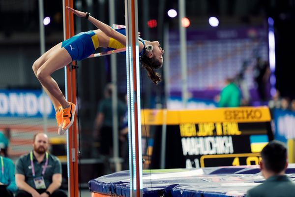 Yaroslava Mahuchikh (UKR/Ukraine) am 01.03.2024 bei den World Athletics Indoor Championships in Glasgow (Schottland / Vereinigtes Königreich)