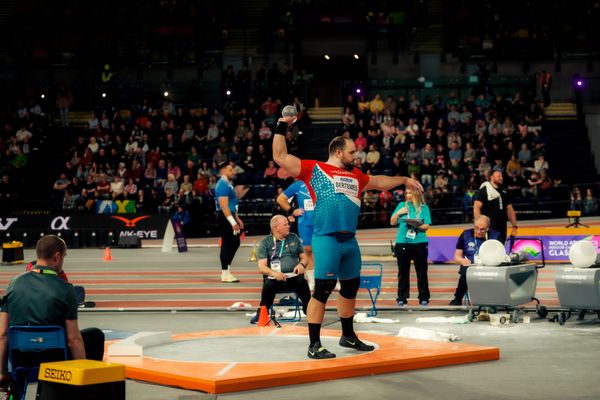 Bob Bertemes (LUX/Luxembourg) beim Kugelstoßen am 01.03.2024 bei den World Athletics Indoor Championships in Glasgow (Schottland / Vereinigtes Königreich)