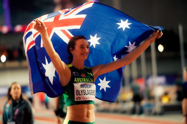 Nicola Olyslagers (AUS/Australia) am 01.03.2024 bei den World Athletics Indoor Championships in Glasgow (Schottland / Vereinigtes Königreich)