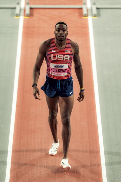 Grant Holloway (USA/United States of America) am 02.03.2024 bei den World Athletics Indoor Championships in Glasgow (Schottland / Vereinigtes Königreich)