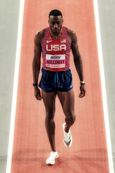 Grant Holloway (USA/United States of America) am 02.03.2024 bei den World Athletics Indoor Championships in Glasgow (Schottland / Vereinigtes Königreich)