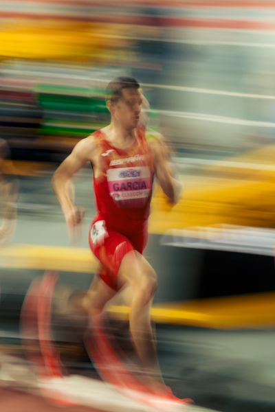 Mariano Garcia (ESP/Spain) im 800m Halbfinale am 02.03.2024 bei den World Athletics Indoor Championships in Glasgow (Schottland / Vereinigtes Königreich)