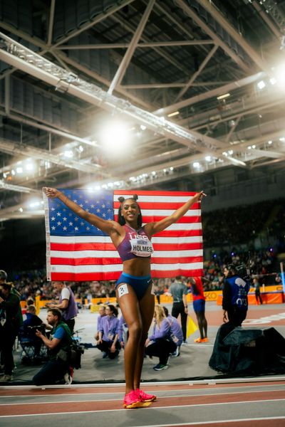 Alexis Holmes (USA/United States of America) am 02.03.2024 bei den World Athletics Indoor Championships in Glasgow (Schottland / Vereinigtes Königreich)