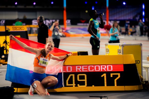 World Record von Femke Bol (NED/Netherlands) am 02.03.2024 bei den World Athletics Indoor Championships in Glasgow (Schottland / Vereinigtes Königreich)