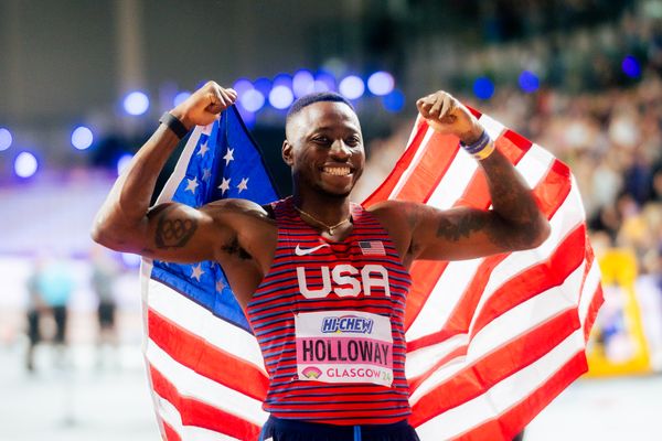 Grant Holloway (USA/United States of America) am 02.03.2024 bei den World Athletics Indoor Championships in Glasgow (Schottland / Vereinigtes Königreich)