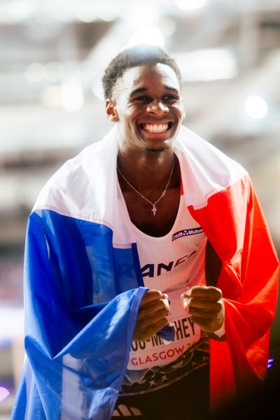 Just Kwaou-Mathey (FRA/France) am 02.03.2024 bei den World Athletics Indoor Championships in Glasgow (Schottland / Vereinigtes Königreich)