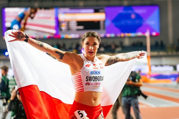 Ewa Swoboda (POL/Poland) am 02.03.2024 bei den World Athletics Indoor Championships in Glasgow (Schottland / Vereinigtes Königreich)