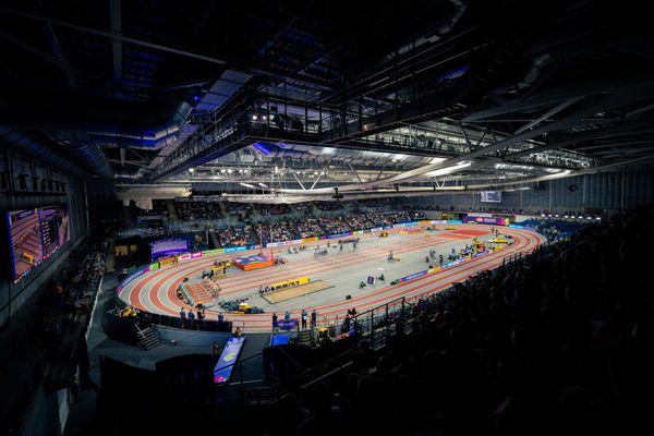 Die Emirates Arena am 03.03.2024 bei den World Athletics Indoor Championships in Glasgow (Schottland / Vereinigtes Königreich)